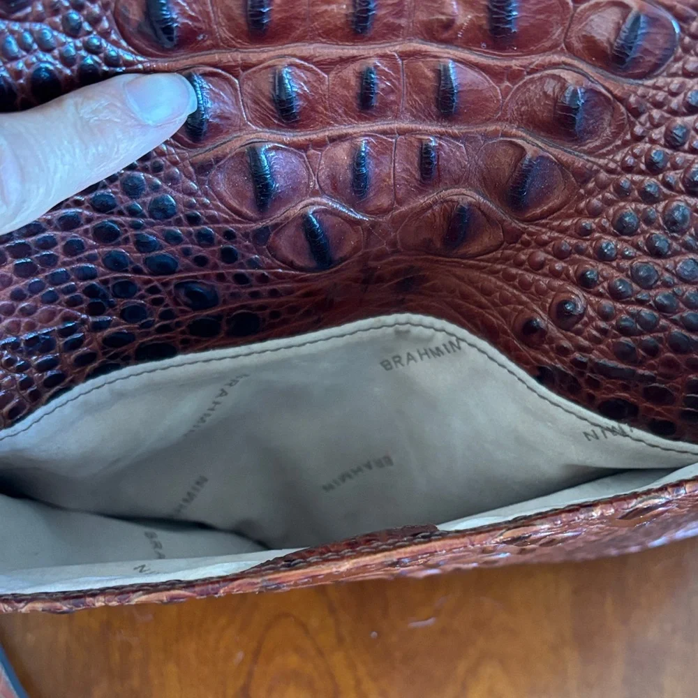 Brahmin‎ Brown Croc-Embossed Crossbody Bag